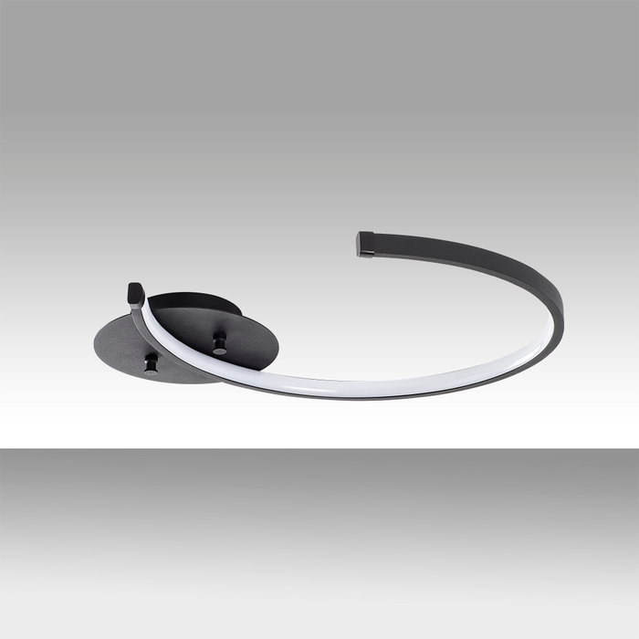 Opviq Moon - 13327 Lámpara de araña negra de metal con LED integrado